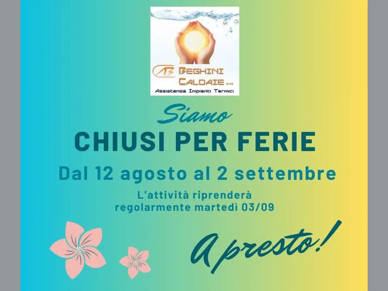 CHIUSURA PER FERIE